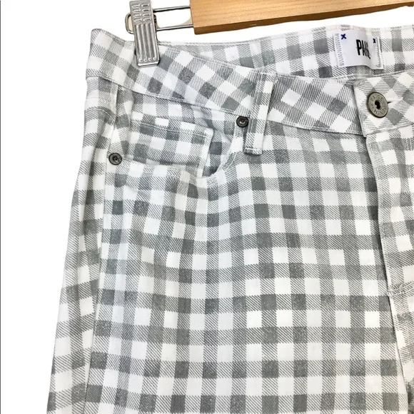 Paige Gray Gingham Verdugo Ankle Skinny Jean Size 31 - Picture 4 of 9